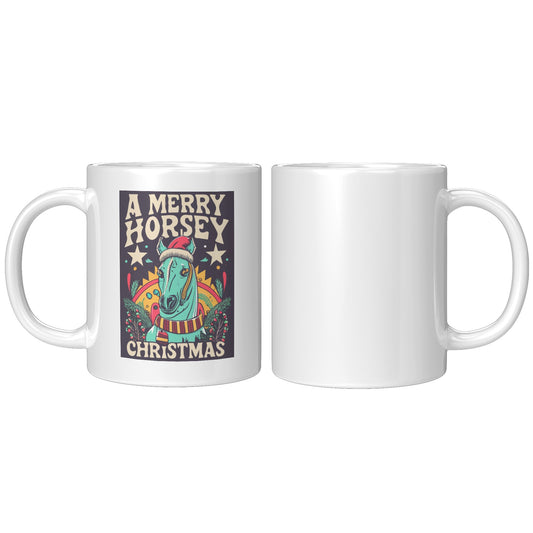 A Merry Horsey Christmas Graffiti Style Coffee Mug