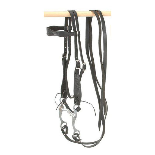 King Series Embossed Western Pony Bridle Black