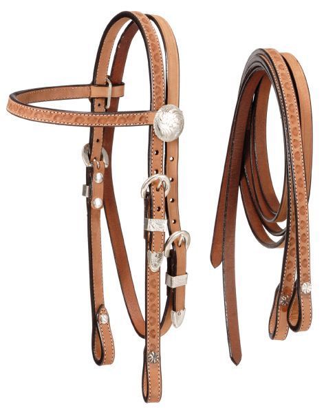 Western Bridle Roughout Browband Pony