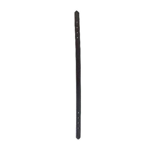 Black strap of Bitless Bridle with multiple adjustment holes.