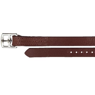 Brown Collegiate brand leather belt with silver buckle, isolated on white.